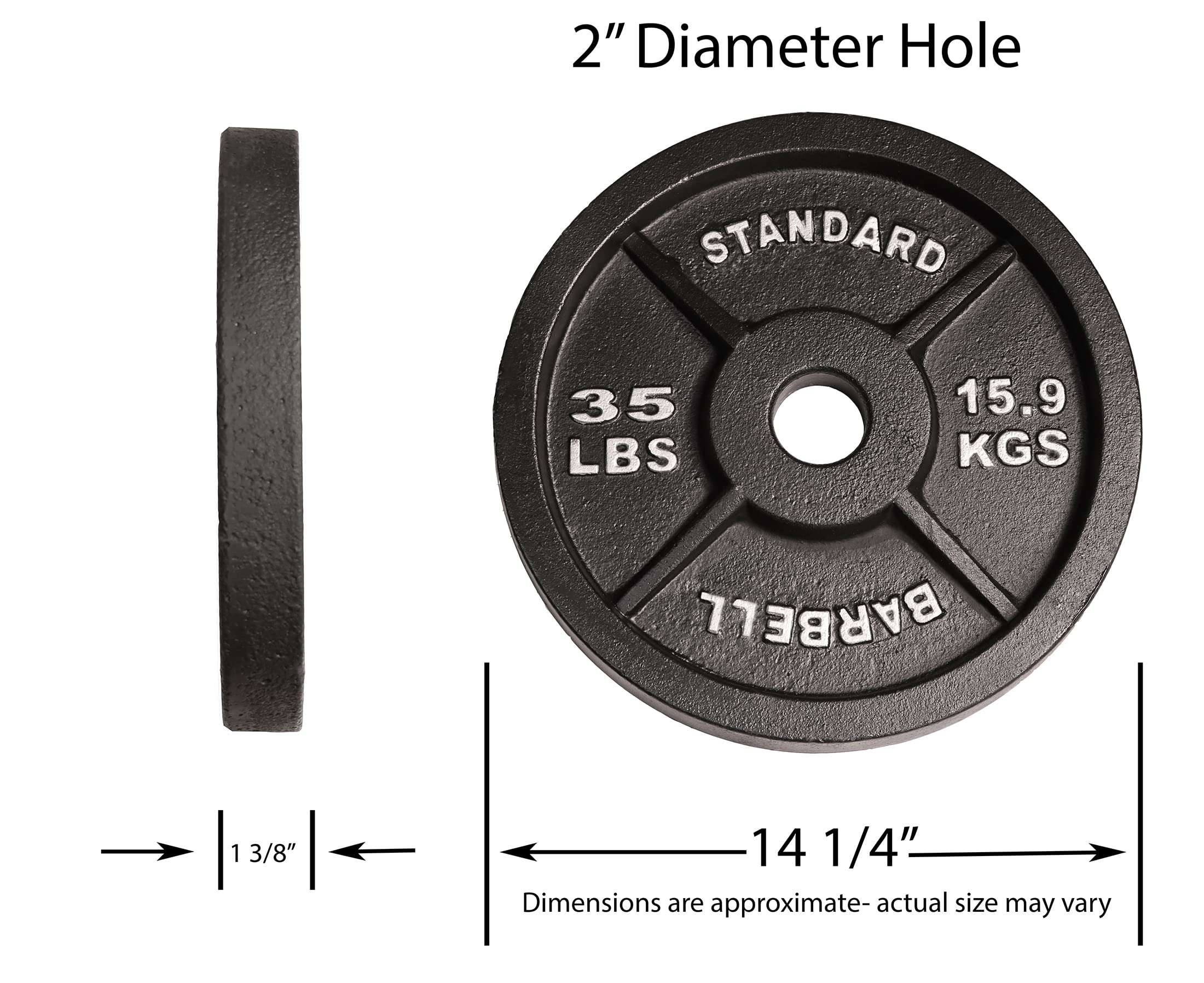 Amazon | ペア35 lb。Cast Ironオリンピックプレート | Deltech